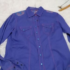 Purple Buttn Down with Pink Seans